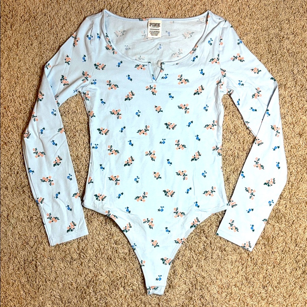 🦋PINK Victoria's Secret Blue Bodysuit One Piece🦋
